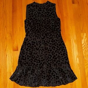 Ann Taylor - Black Velvet Cheetah Print 🐆Dress🐾
